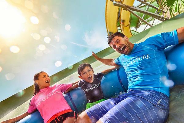Family on water ride